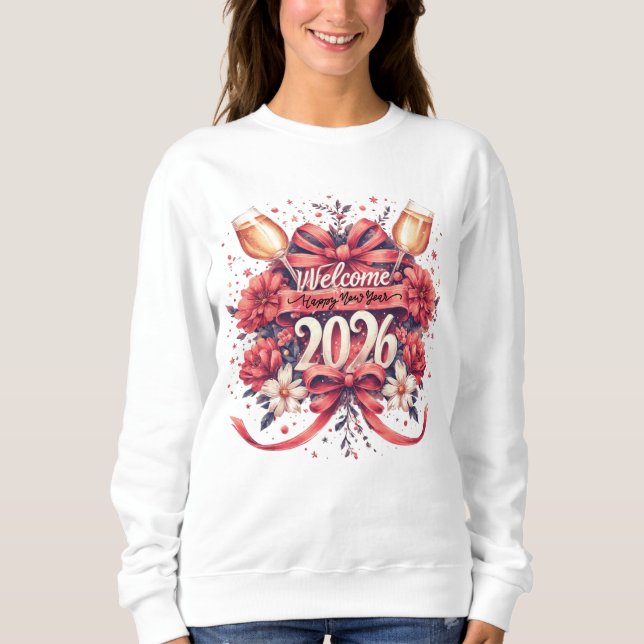 Coquette Welcome 2026 New Year Design Sweatshirt (Front)