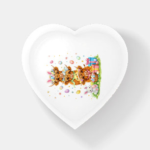Coquette Western Highland Cow Easter Eggs Cute Bun Paperweight