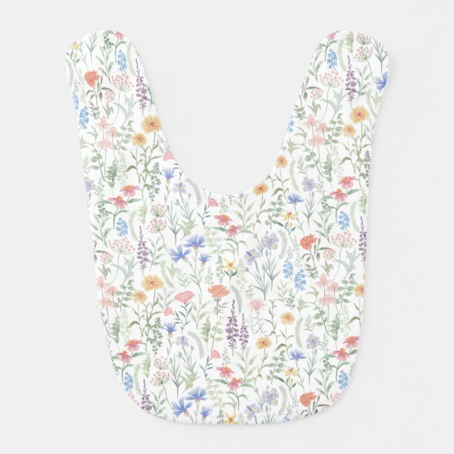 Coquette Wildflower Meadow Baby Bib (Front)