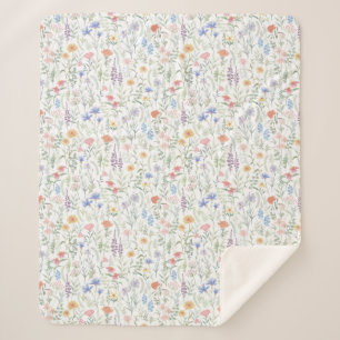Coquette Wildflower Meadow Sherpa Blanket