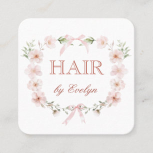 Coquette Wildflowers Frame Hair Business Card