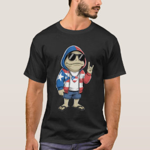 Coqui Frog Puerto Rico Flag Puerto Rican Taino Bor T-Shirt