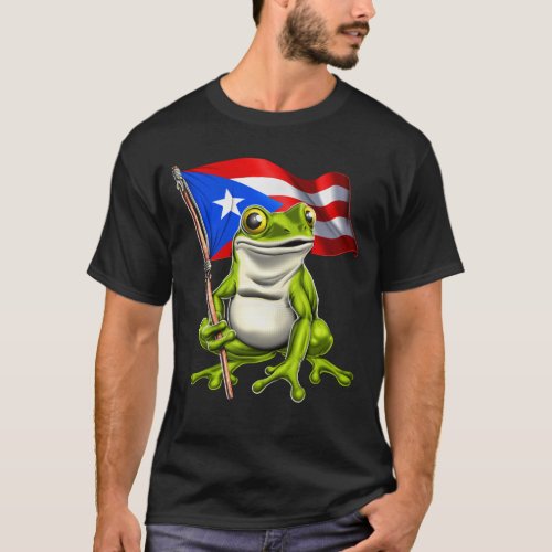 Coqui Frog Puerto Rico Flag T_Shirt