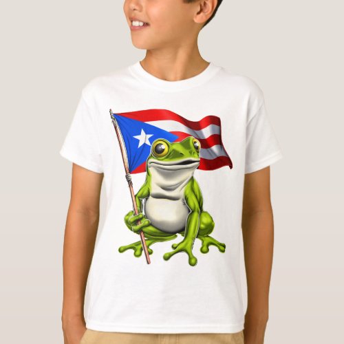 Coqui Frog Puerto Rico Flag T_Shirt
