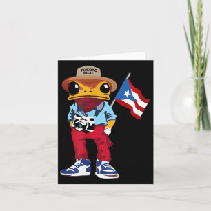 Coqui Frog Puerto Rico Flag Taino Boricua Hispanic Card