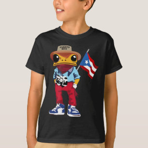 Coqui Frog Puerto Rico Flag Taino Boricua Hispanic T-Shirt