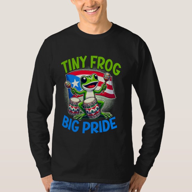 Coqui Frog Puerto Rico Pride Boricua Puerto Rican T-Shirt (Front)