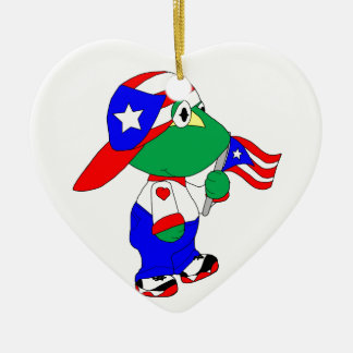 Coqui Puerto Rico Pride Ceramic Ornament