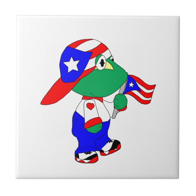 Coqui Puerto Rico Pride Ceramic Tile (Front)