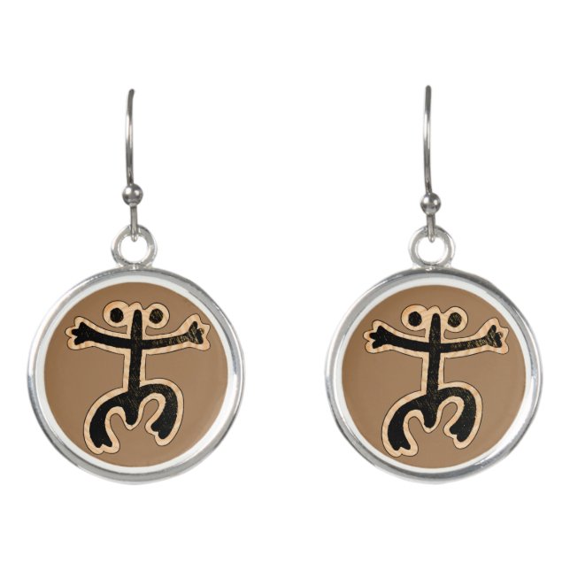 Coqui Taino on Wood Earrings (Front)