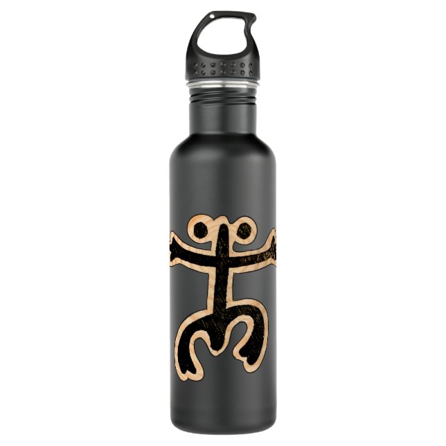 Coqui Taino on Wood Stainless Steel Water Bottle (Front)