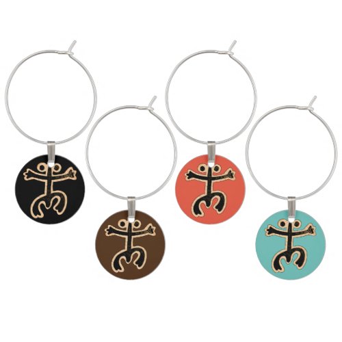 Coqui Taino on Wood Wine Charm