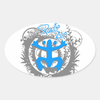 Coqui Taino Puerto Rico Oval Sticker