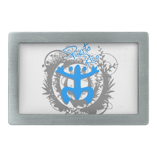 Coqui Taino Puerto Rico Rectangular Belt Buckle (Front)