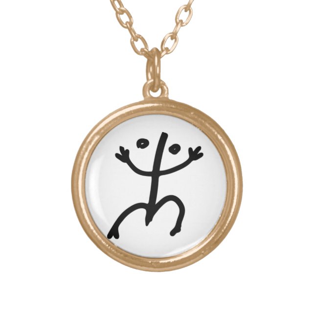 Coqui Taino (tree frog) Gold Plated Necklace (Front)