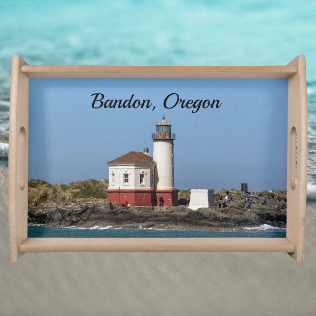 Coquille River Lighthouse in Bandon Oregon Serving Tray (Creator Uploaded)