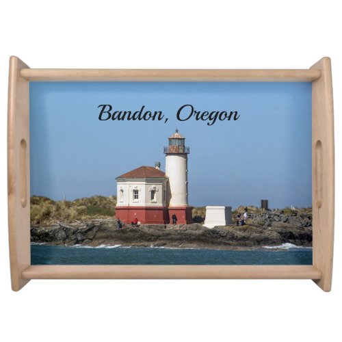 Coquille River Lighthouse in Bandon Oregon Serving Tray