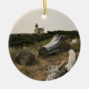 Coquille River Lighthouse, OR Ceramic Ornament