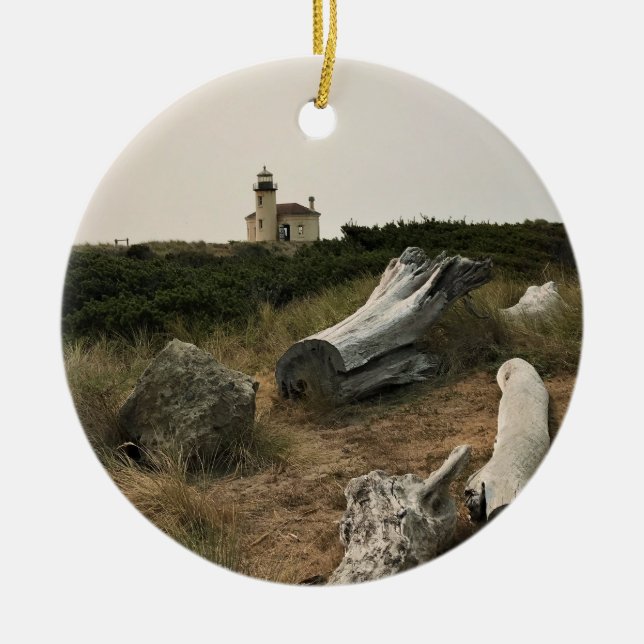 Coquille River Lighthouse, OR Ceramic Ornament (Front)
