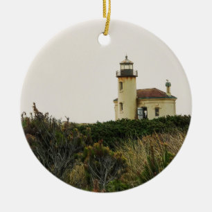 Coquille River Lighthouse, OR Ceramic Ornament