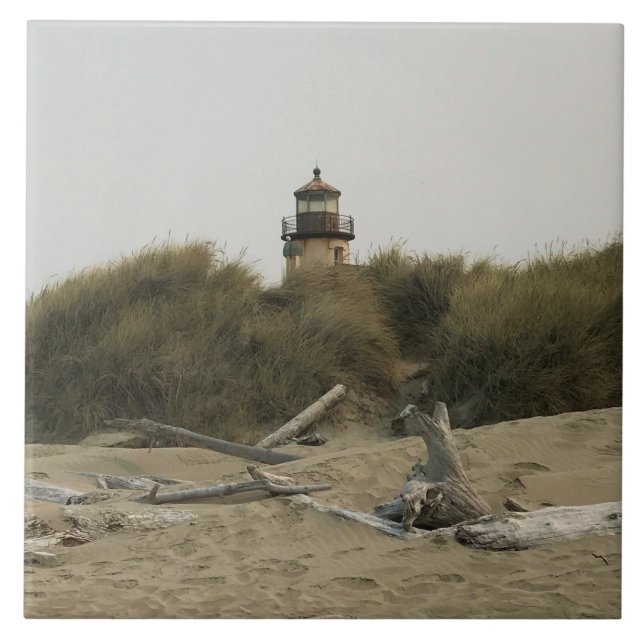 Coquille River Lighthouse, OR Ceramic Tile (Front)