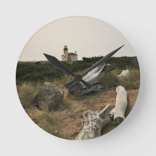 Coquille River Lighthouse, OR Round Clock
