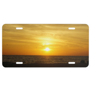 Coquina Beach Sunset License Plate