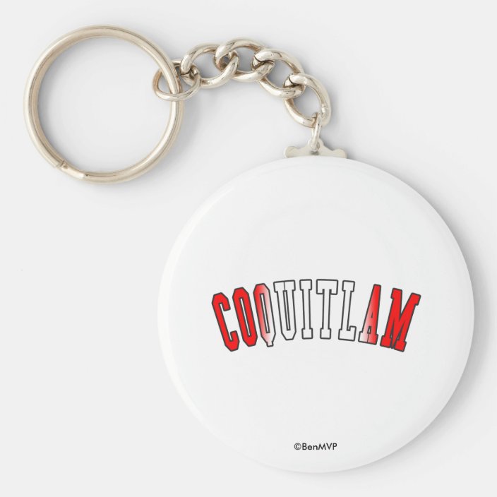 Coquitlam in Canada National Flag Colors Key Chain