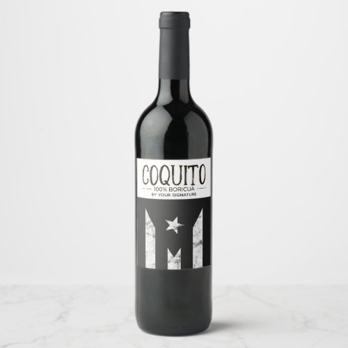 Coquito 100 Puertorico Wine Label