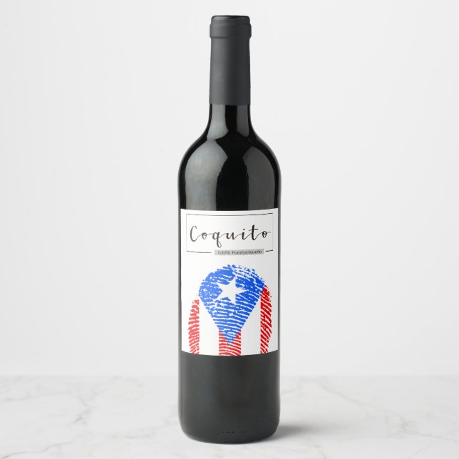 Coquito Boricua Fingerprint Wine Label (Front)