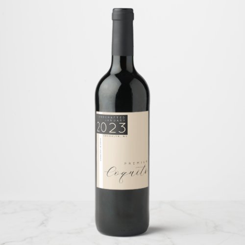 Coquito Bottle Label Modern Minimalist Style Wine Label