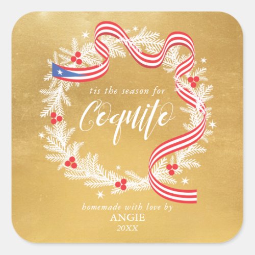 Coquito Christmas Wreath Sticker