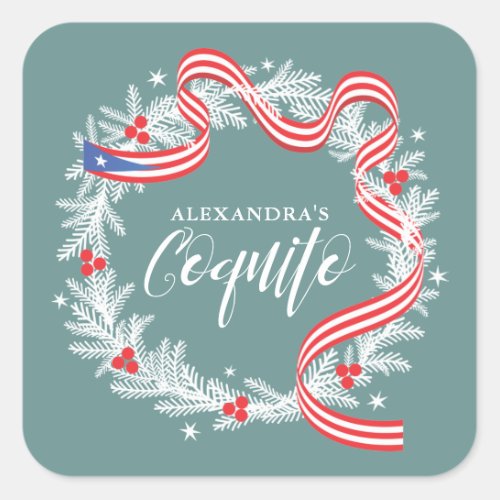 Coquito Christmas Wreath Sticker