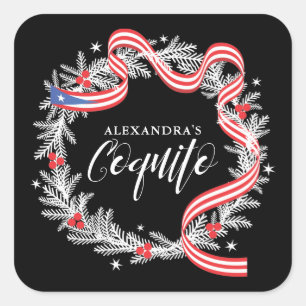 Coquito Christmas Wreath Sticker