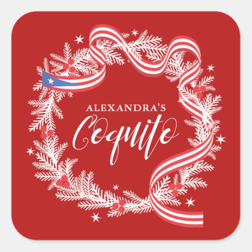 Coquito Christmas Wreath Sticker