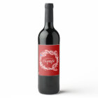Coquito Christmas Wreath Wine Label