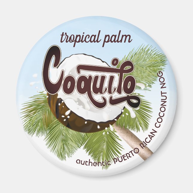 Coquito Coconut Business Advertising Magnet (Front)