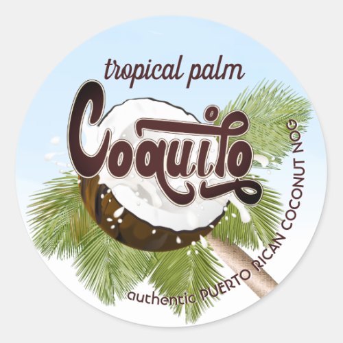 Coquito Coconut  Classic Round Sticker