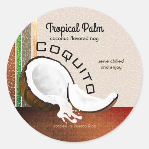 Coquito Coconut Fruit Classic Round Sticker