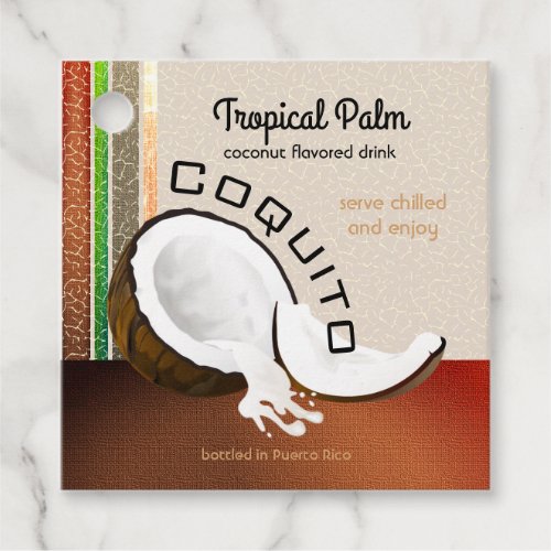 Coquito Coconut Fruit Drink Favor Tags