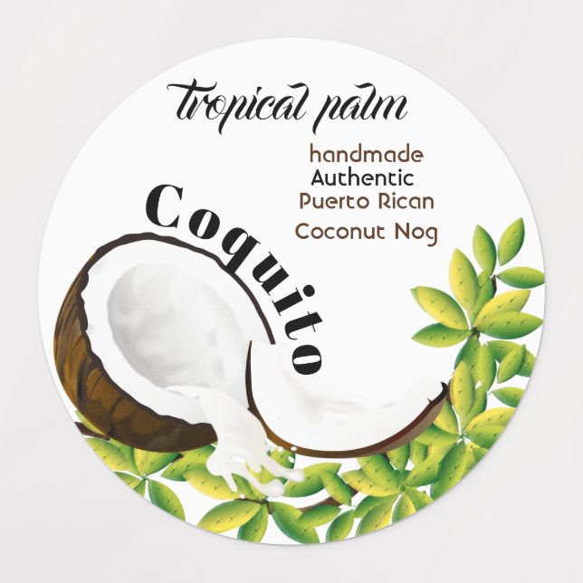 Coquito Coconut Labels (Design 1)