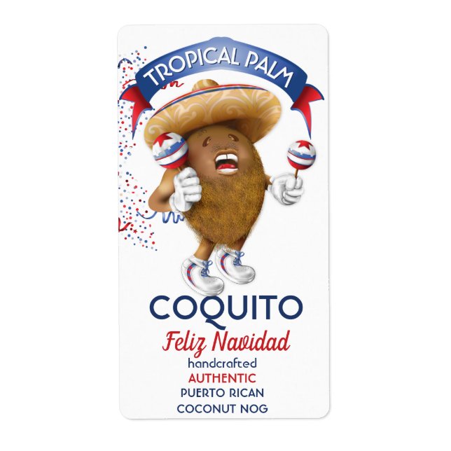 Coquito Coconut Maracas Label (Front)