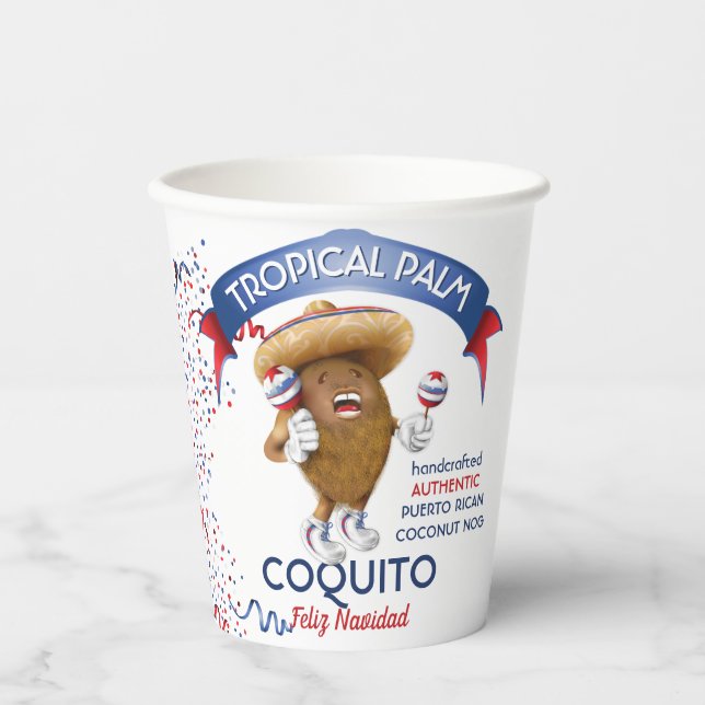 Coquito Coconut Maracas Paper Cups (Front)