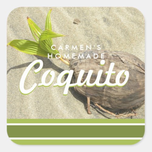 Coquito Coconut Square Sticker