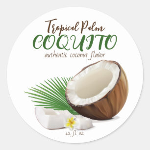 Coquito Coconut Tropical Classic Round Sticker