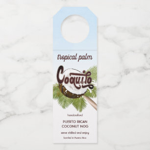 Coquito Coconut Tropical Fruit Bottle Hanger Tag
