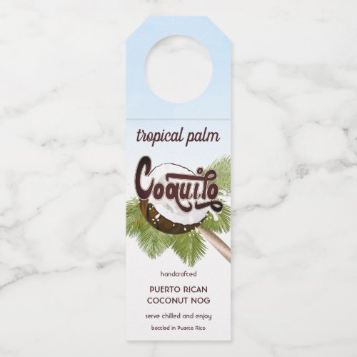 Coquito Coconut Tropical Fruit Bottle Hanger Tag