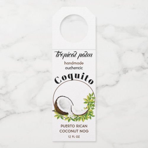 Coquito Coconut Tropical Fruit Bottle Hanger Tag