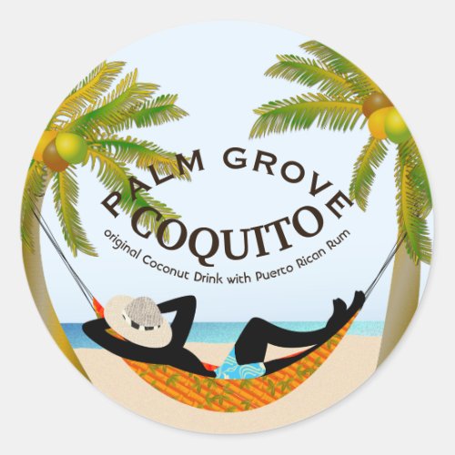 Coquito Coconut Tropical Fruit Drink Classic Round Sticker
