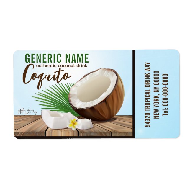 Coquito Coconut Tropical Fruit Label (Front)